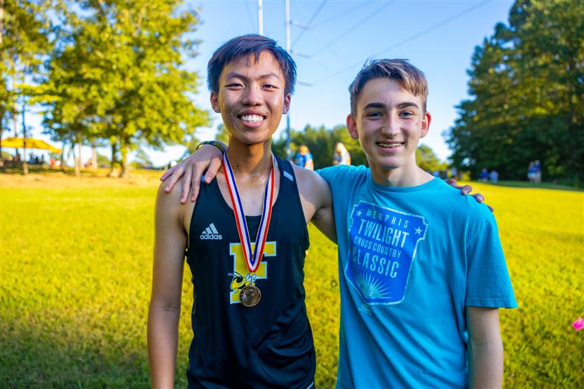 Fairview High students run at a cross-country meet